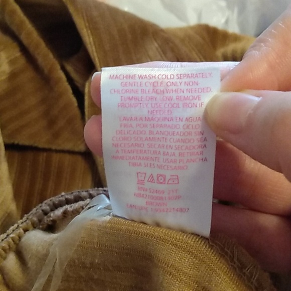 No Boundaries Women's Size Large Velvet Brown Pants - Picture 5 of 5